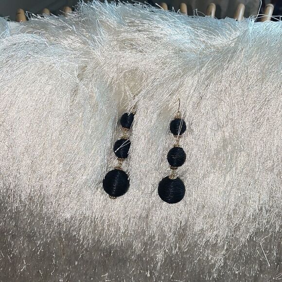 2 PRS Gold & Black Baubel Dangle Earrings Pierced - Picture 6 of 7